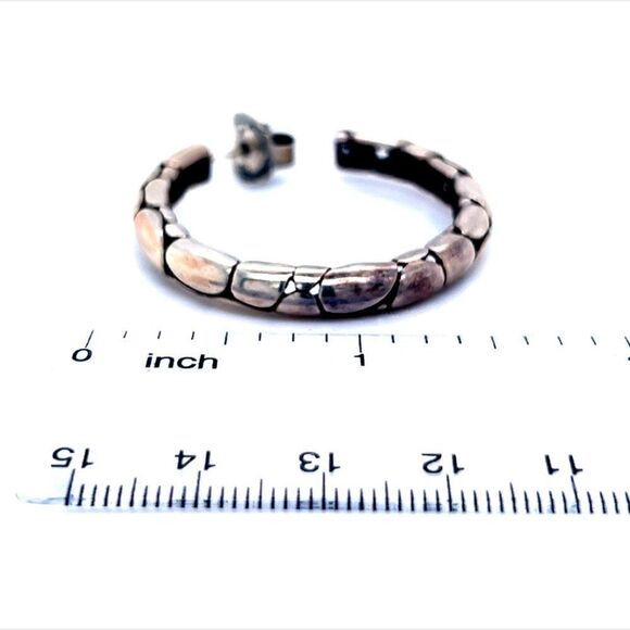 John Hardy Estate Pebble Hoop Earrings Sterling Silver JH20 - Picture 4 of 8